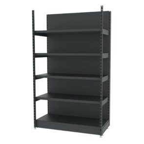 Zdjęcie produktu: Regał sklepowy wzmocniony przyścienny MAGO H-210 cm L-128 cm G-68 cm moduł bazowy grafitowy