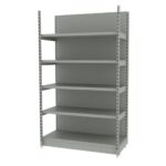 Zdjęcie produktu: Regał sklepowy wzmocniony przyścienny MAGO H-210 cm L-128 cm G-68 cm moduł bazowy jasny szary
