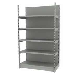 Zdjęcie produktu: Regał sklepowy wzmocniony przyścienny MAGO H-210 cm L-128 cm G-68 cm moduł bazowy jasny szary