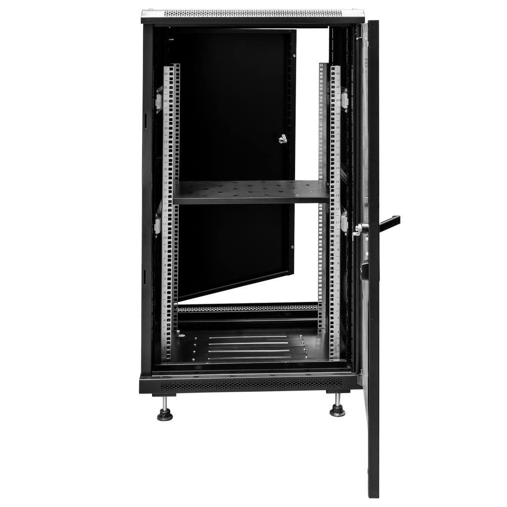 Szafa Rack na elektronikę Mega-M 19″ 22U wisząca 60x60 cm czarna MTP002983