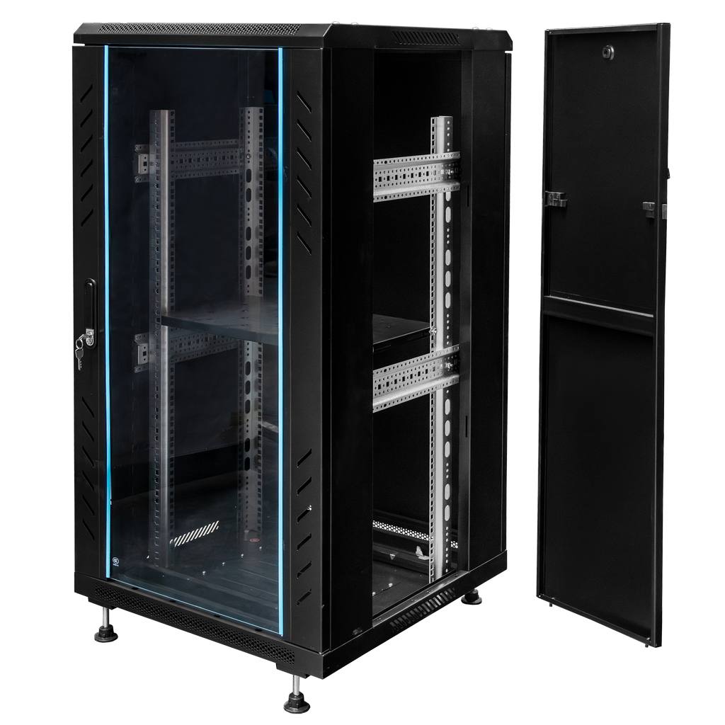 Szafa Rack na elektronikę Mega-M 19″ 22U wisząca 60x60 cm czarna MTP002983