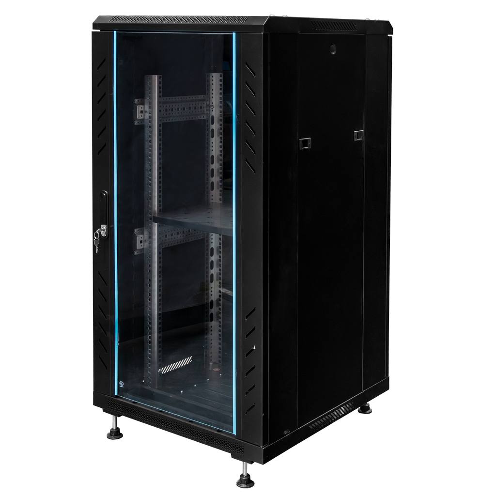 Szafa Rack na elektronikę Mega-M 19″ 22U wisząca 60x60 cm czarna MTP002983
