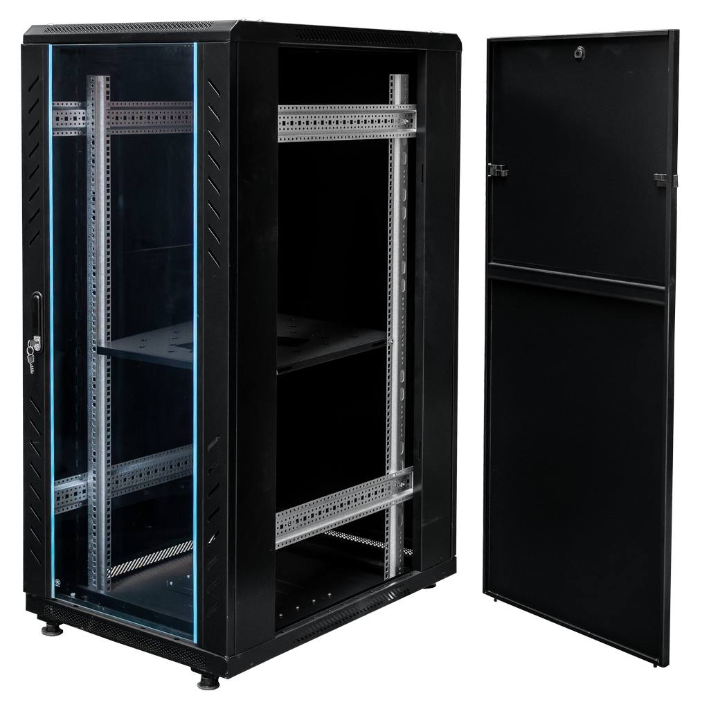 Szafa Rack na elektronikę Mega-M 19″ 28U stojąca 60x80 cm czarna mtp002984