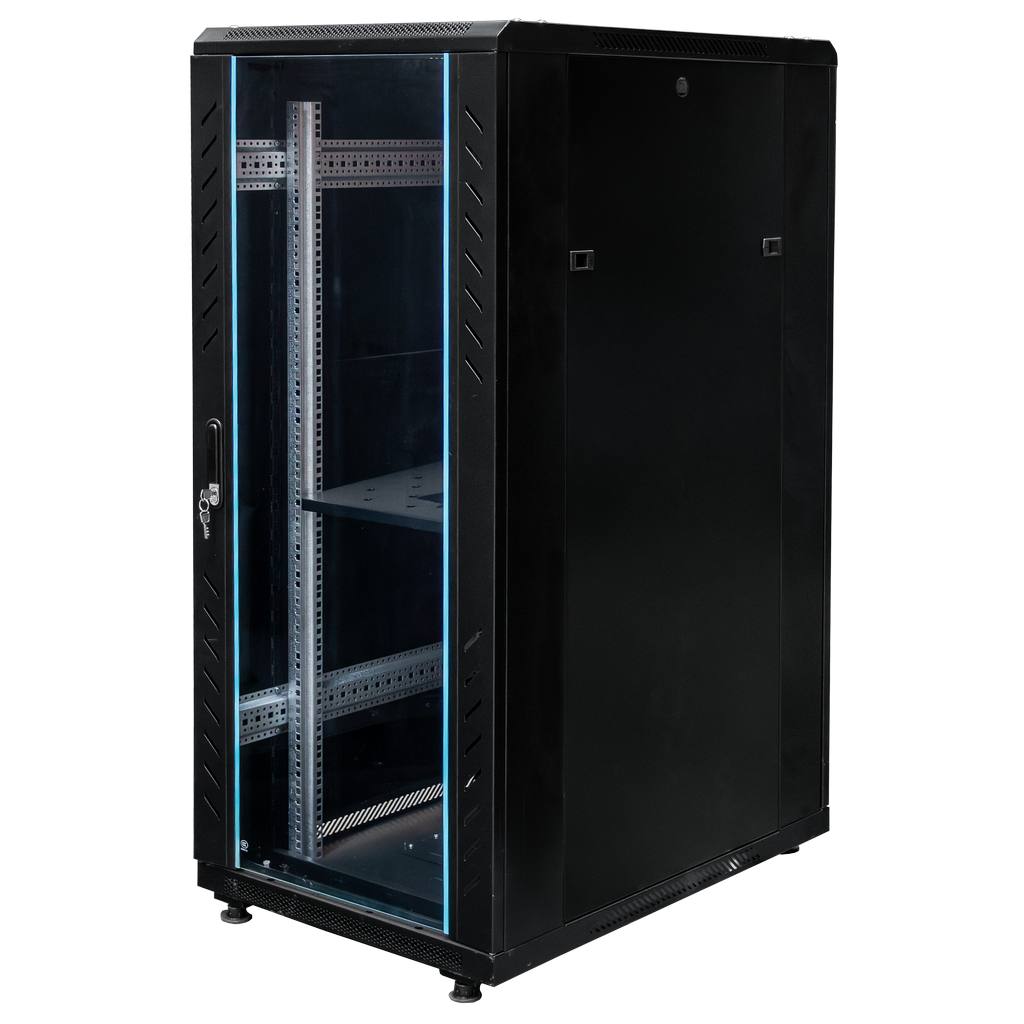 Szafa Rack na elektronikę Mega-M 19″ 28U stojąca 60x80 cm czarna mtp002984