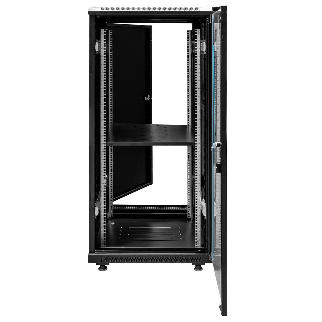 Szafa Rack na elektronikę Mega-M 19″ 28U stojąca 60x80 cm czarna mtp002984