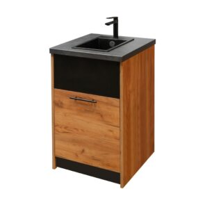 Zdjęcie produktu: Szafka ze zlewem i baterią Mega-M H-90 cm L-54 cm G-60 cm dąb kraft