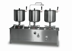 Zdjęcie produktu: Zestaw trzech kotłów warzelnych przechylnych elektrycznych LOZAMET 3x30L ZE.6