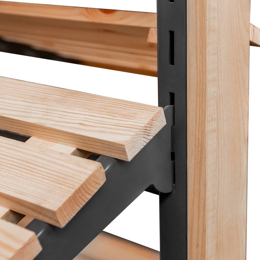 Wyspa na owoce i warzywa z regulowaną półką Mega-M H-147 cm L-126 cm G-166 cm klon
