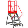 Drabina magazynowa przejezdna pomost magazynowy Mega-M H-102 cm 4 stopnie hamulec schodkowy