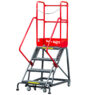 Drabina magazynowa przejezdna pomost magazynowy Mega-M H-102 cm 4 stopnie hamulec schodkowy