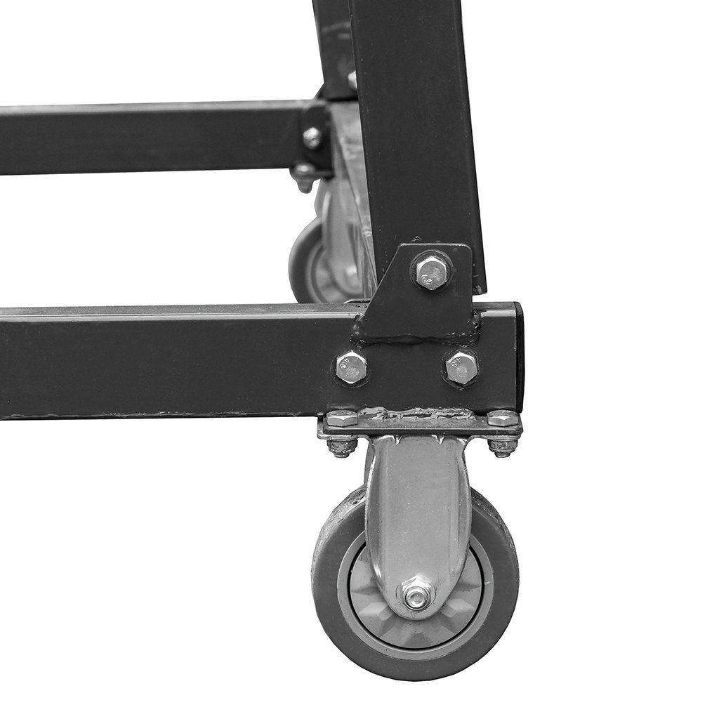 Drabina magazynowa przejezdna pomost magazynowy Mega-M H-102 cm 4 stopnie hamulec schodkowy