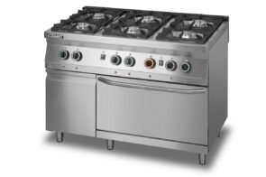 Zdjęcie produktu: Kuchnia gazowa sześciopalnikowa z piekarnikiem gazowym GN 2/1 LOZAMET L900.KG6 PG+SD