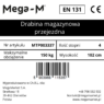 Drabina magazynowa przejezdna pomost magazynowy Mega-M H-102 cm 4 stopnie hamulec schodkowy