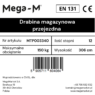 Drabina magazynowa przejezdna pomost magazynowy Mega-M H-306 cm 12 stopni hamulec schodkowy
