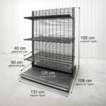 Zdjęcie produktu: Regał sklepowy WIRELAND Solid York gondola H-155 cm L-131 cm 6 półek tył kratowany moduł bazowy