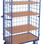 Zdjęcie produktu: Wysoki wózek trzy półki VARIOFIT VF 800304 trzy ściany kratowane nośność 500 kg