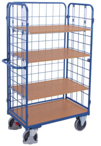 Zdjęcie produktu: Wózek wysoki trzy półki VARIOFIT VF 500304 trzy ściany kratowane nośność 400 kg