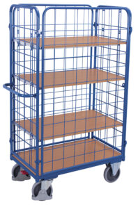 Zdjęcie produktu: Wysoki wózek trzy półki VARIOFIT VF 500311 cztery ściany kratowane nośność 400 kg