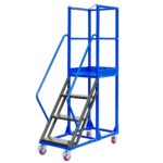 Zdjęcie produktu: Drabina magazynowa przejezdna pomost magazynowy Mega-M STANDARD H-100 cm 4 stopnie