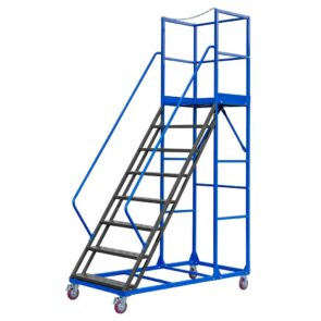 Zdjęcie produktu: Drabina magazynowa przejezdna pomost magazynowy Mega-M STANDARD H-200 cm 8 stopni