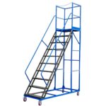 Zdjęcie produktu: Drabina magazynowa przejezdna pomost magazynowy Mega-M STANDARD H-250 cm 10 stopni
