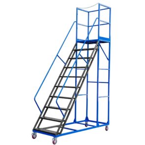 Zdjęcie produktu: Drabina magazynowa przejezdna pomost magazynowy Mega-M STANDARD H-250 cm 10 stopni