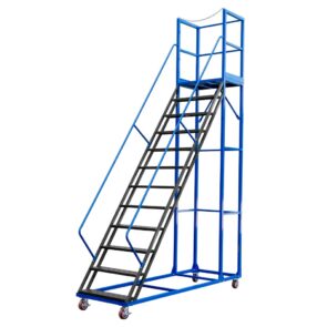 Zdjęcie produktu: Drabina magazynowa przejezdna pomost magazynowy Mega-M STANDARD H-300 cm 12 stopni