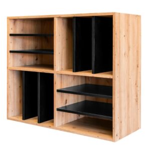 Zdjęcie produktu: Moduł regału ozdobnego na wino/alkohole mocne Mega-M H-86 cm L-100 cm G-40 cm dąb artisan/czarny