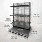 Zdjęcie produktu: Regał sklepowy WIRELAND Solid York gondola H-170 cm L-131 cm 6 półek tył kratowany moduł bazowy