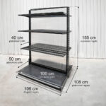 Zdjęcie produktu: Regał sklepowy WIRELAND Solid York gondola H-155 cm L-106 cm 6 półek tył poliwęglan moduł bazowy