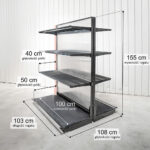 Zdjęcie produktu: Regał sklepowy WIRELAND Solid York gondola H-155 cm L-103 cm 6 półek tył poliwęglan moduł dostawny