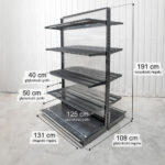 Zdjęcie produktu: Regał sklepowy WIRELAND Solid York gondola H-191 cm L-131 cm 8 półek tył poliwęglan moduł bazowy