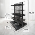 Zdjęcie produktu: Regał sklepowy WIRELAND Solid York gondola H-191 cm L-131 cm 8 półek kratowanych moduł bazowy