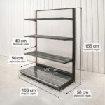 Zdjęcie produktu: Regał sklepowy WIRELAND Solid York przyścienny H-155 cm L-103 cm 3 półki tył poliwęglan moduł dostawny