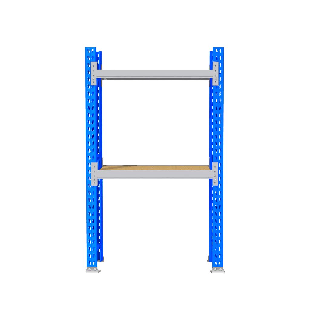 Regał magazynowy 2-półkowy MAGO HX H-200 cm G-75 cm L-196.4 cm moduł bazowy 900 kg niebiesko-szary MPP001037