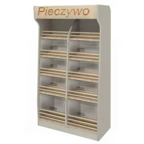 Zdjęcie produktu: Regał na pieczywo Mega-M H-200 cm L-100 cm G-50 cm plexi oświetlenie LED popiel