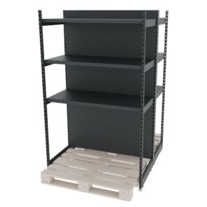 Zdjęcie produktu: Regał sklepowy wzmacniany gondola do palety MAGO H-210 cm L-128 cm G-128 cm moduł bazowy grafitowy