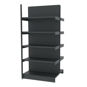 Zdjęcie produktu: Regał sklepowy wzmocniony gondola MAGO H-210 cm L-101,5 cm G-108 cm moduł dostawny grafitowy