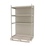 Zdjęcie produktu: Regał sklepowy wzmocniony przyścienny do palety MAGO H-210 cm L-128 cm G-68 cm moduł bazowy kremowy