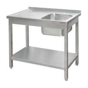 Zdjęcie produktu: Zlew gastronomiczny spawany z komorą po prawej stronie i półką Mega-M 120x70x85 cm stal nierdzewna
