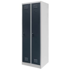 Zdjęcie produktu: Szafka BHP ubraniowa Mega-M pracownicza 2-drzwiowa S-60 cm szara/grafitowy front