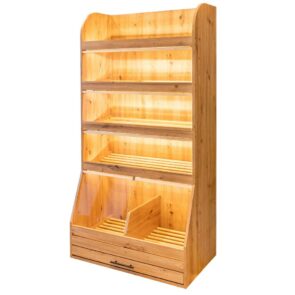 Zdjęcie produktu: Regał na pieczywo Mega-M H-205 cm L-100 cm G-60 cm plexi oświetlenie LED dąb artisan