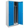 Szafka BHP ubraniowa Mega-M pracownicza 2-drzwiowa z przegrodami S-80 cm szara/niebieski front WYSYŁKA PALETOWA