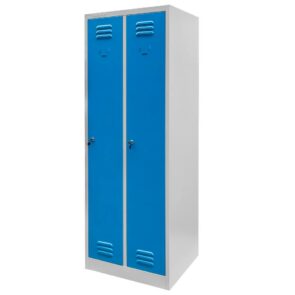 Zdjęcie produktu: Szafka BHP ubraniowa Mega-M pracownicza 2-drzwiowa S-60 cm szara/niebieski front