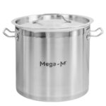 Zdjęcie produktu: Garnek ze stali nierdzewnej AISI 443 wysoki z pokrywką Mega-M PRO 17L 28x28 cm