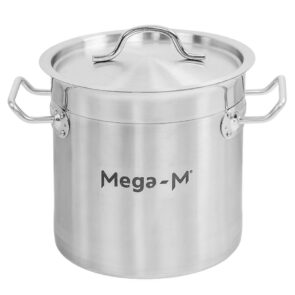 Zdjęcie produktu: Garnek ze stali nierdzewnej AISI 443 wysoki z pokrywą Mega-M PRO 6L 20x20 cm