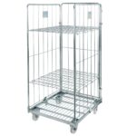 Zdjęcie produktu: Rollkontener (rollcage, rollbox) wózek siatkowy transportowy Mega-M Universal trzy ściany dwie półki ocynkowany