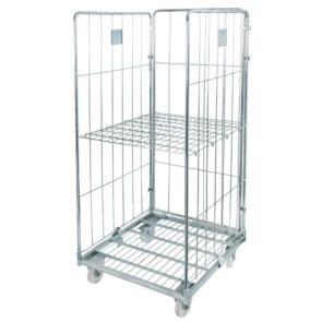 Zdjęcie produktu: Rollkontener (rollcage, rollbox) wózek siatkowy transportowy Mega-M Universal trzy ściany jedna półka ocynkowany