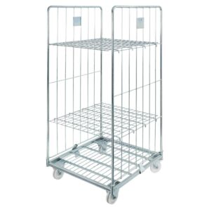 Zdjęcie produktu: Rollkontener (rollcage, rollbox) wózek siatkowy transportowy Mega-M Universal dwie ściany dwie półki ocynkowany