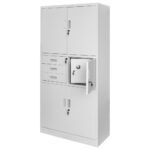 Zdjęcie produktu: Szafa biurowa metalowa na akta Mega-M WENUS pełne drzwi sejf S- 90 cm G- 40 cm H-185 cm szara